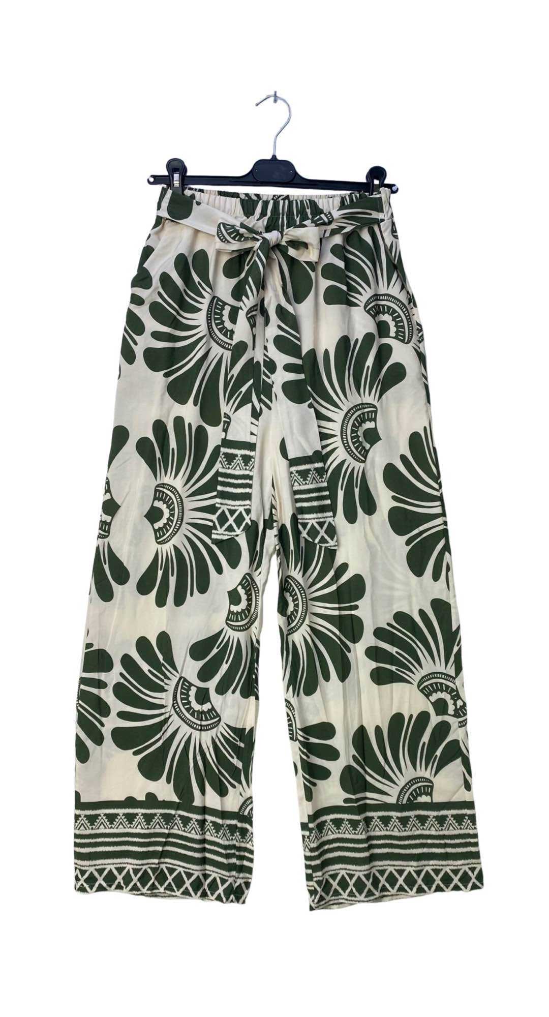 Dámské viskózové kalhoty „Boho Flower“ s exotickým potiskem