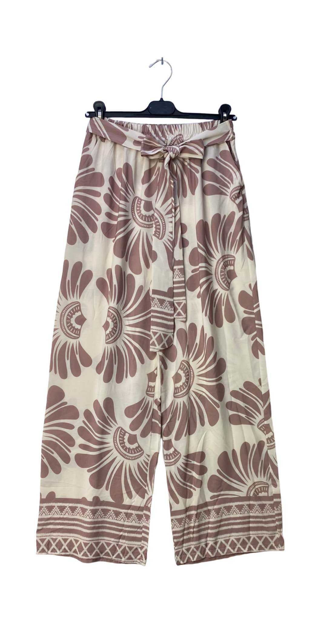 Dámské viskózové kalhoty „Boho Flower“ s exotickým potiskem