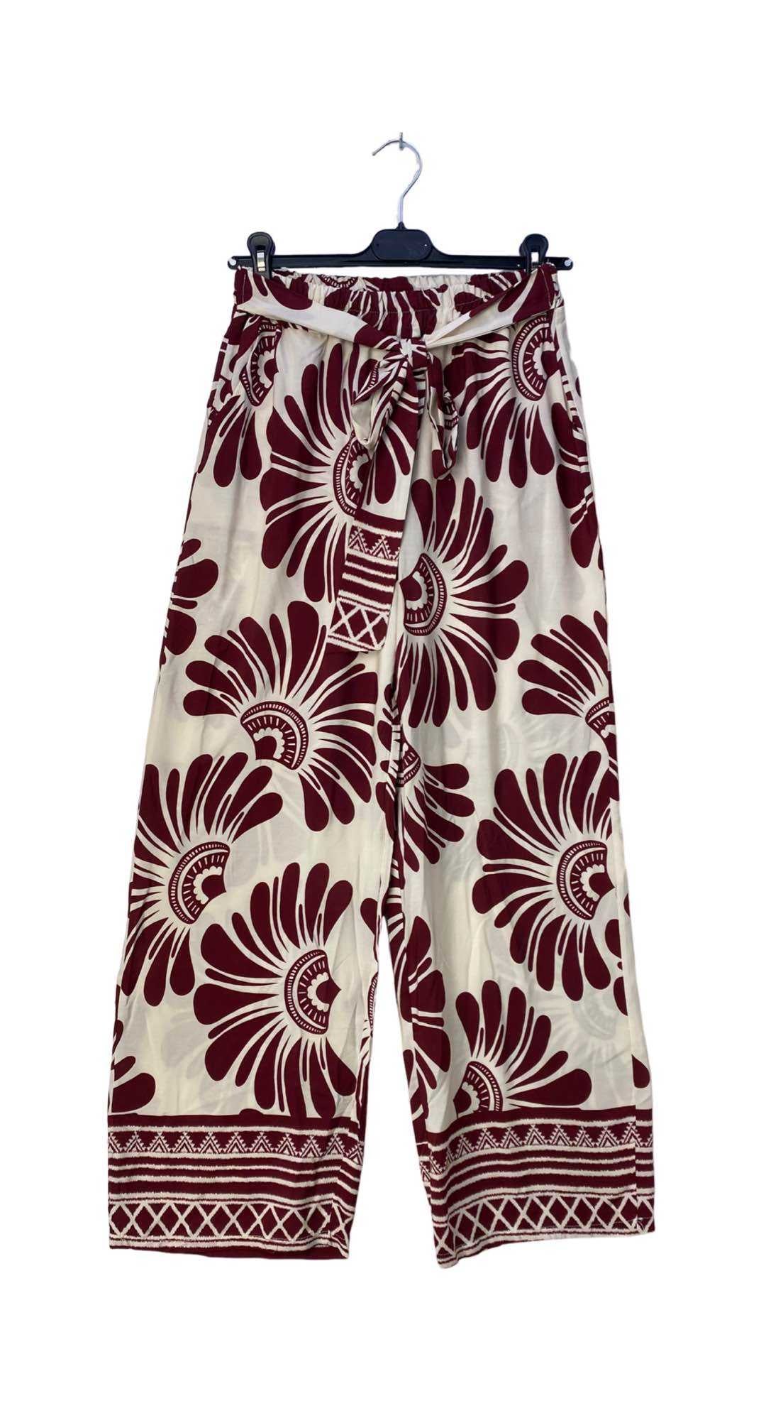 Dámské viskózové kalhoty „Boho Flower“ s exotickým potiskem