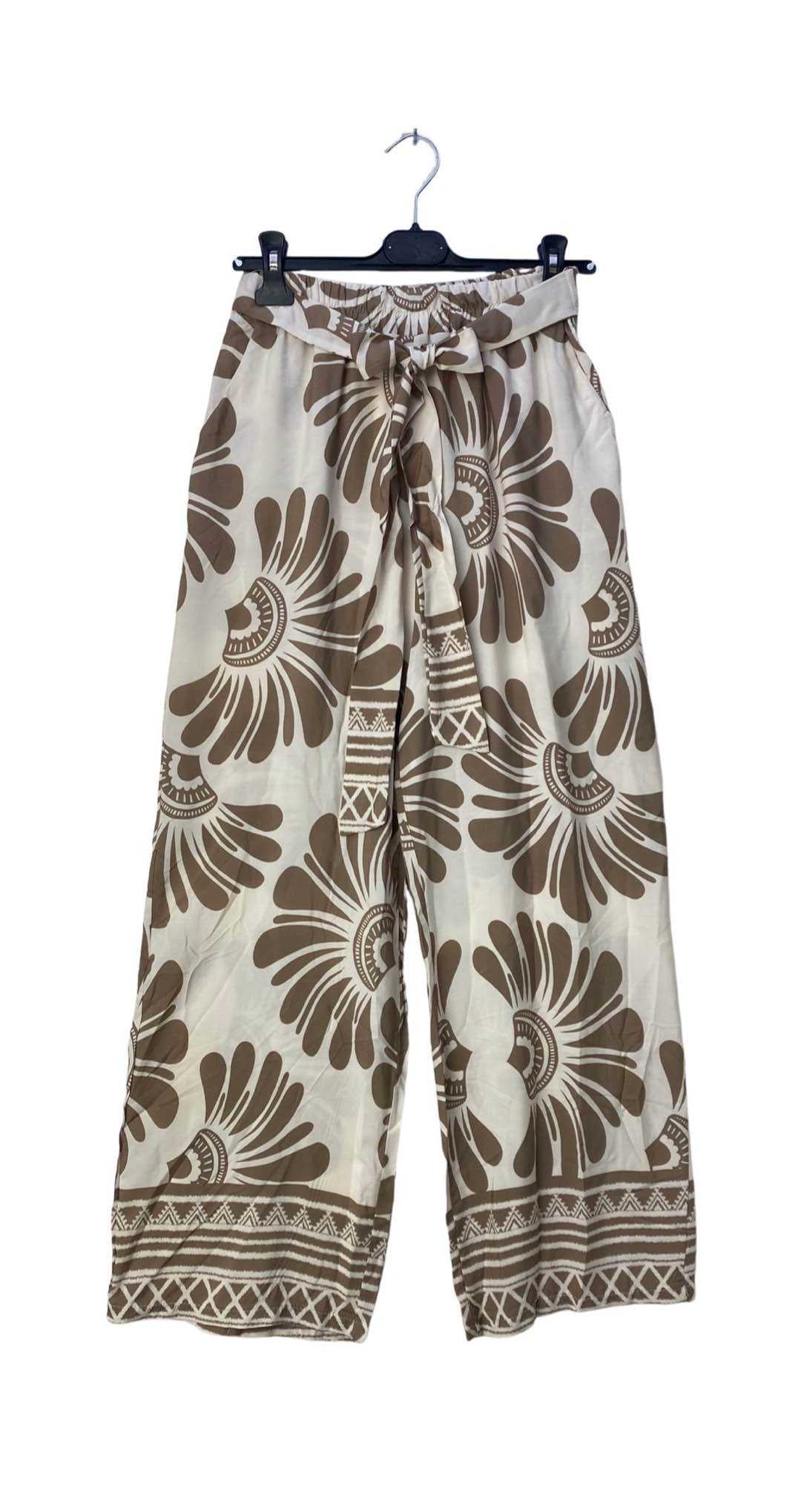 Dámské viskózové kalhoty „Boho Flower“ s exotickým potiskem
